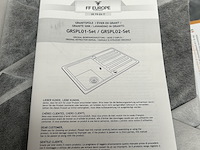 Granieten spoelbak met afvoerset, kraan en omkeerbare afdruip aqua marin, grspl02sw-sw, zwart - afbeelding 5 van  6