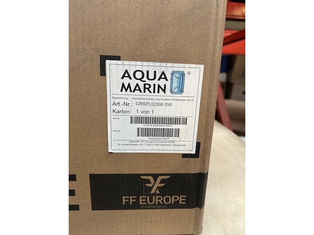 Granieten spoelbak met afvoerset, kraan en omkeerbare afdruip aqua marin, grspl02sw-sw, zwart - afbeelding 6 van  6