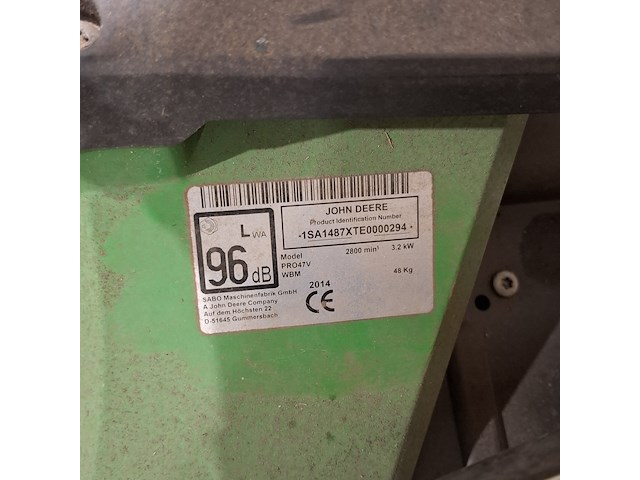 Grasmaaier, john deere, pro47v, 2014 - afbeelding 2 van  13