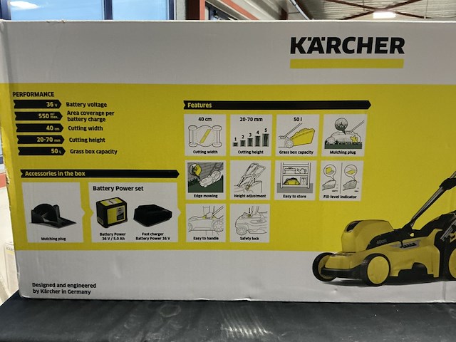Grasmaaier kärcher, lmo36-40 battery set, geel/zwart - afbeelding 6 van  6