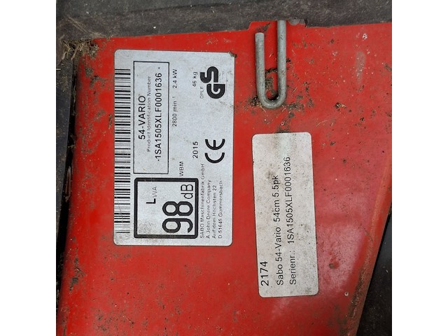 Grasmaaier, sabo, 54-vario, 2015 - afbeelding 9 van  9