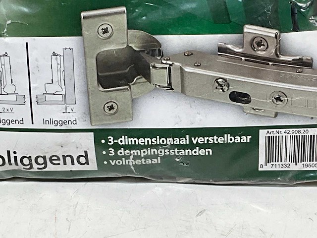 Grass tiomos kastscharnier half opliggend (12x) - afbeelding 3 van  6