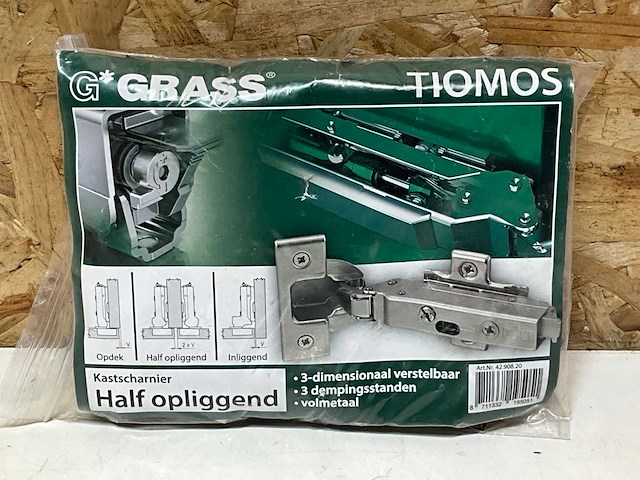 Grass tiomos kastscharnier half opliggend (8x) - afbeelding 2 van  2