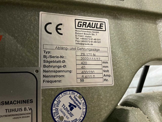 Graule - zs170n - afkortzaagmachine - 2022 - afbeelding 6 van  10
