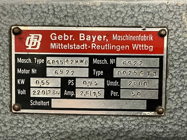 Greb.bayer gb15/42nwp gereedschapslijpmachine - afbeelding 4 van  4