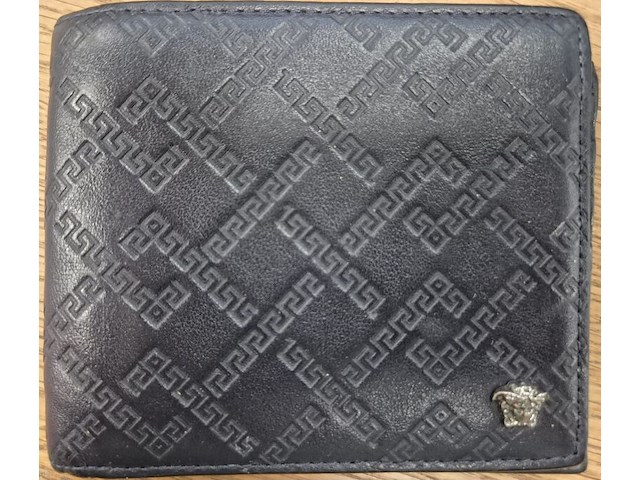 Greca-stijl leren herenportemonnee (bifold), versace, met medusa-logo - afbeelding 1 van  5
