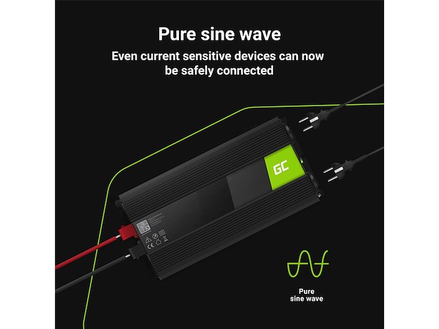 Green cell omvormer 24v naar 230v 1500w zuivere sinusgolf - afbeelding 3 van  4