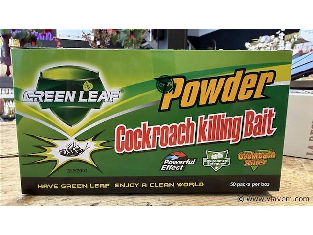 Green leaf kakkerlakken bestrijdingspoeder, 5 dozen - afbeelding 2 van  2