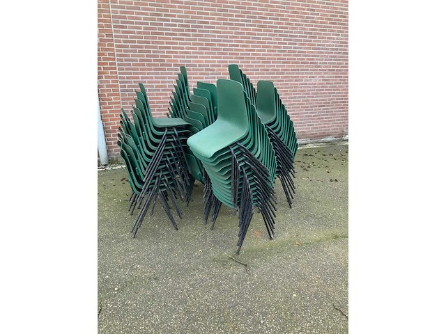 Green stackchair - canteen chair (81x) - afbeelding 2 van  6