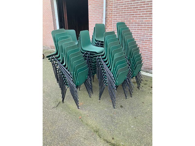 Green stackchair - canteen chair (81x) - afbeelding 3 van  6