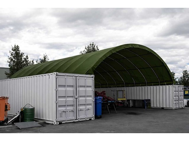 Greenland - 2026 - 12x12x4,5m - container overkapping army green - afbeelding 1 van  2