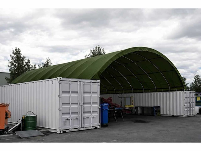Greenland - 2026 - 12x12x4,5m - container overkapping army green - afbeelding 1 van  2