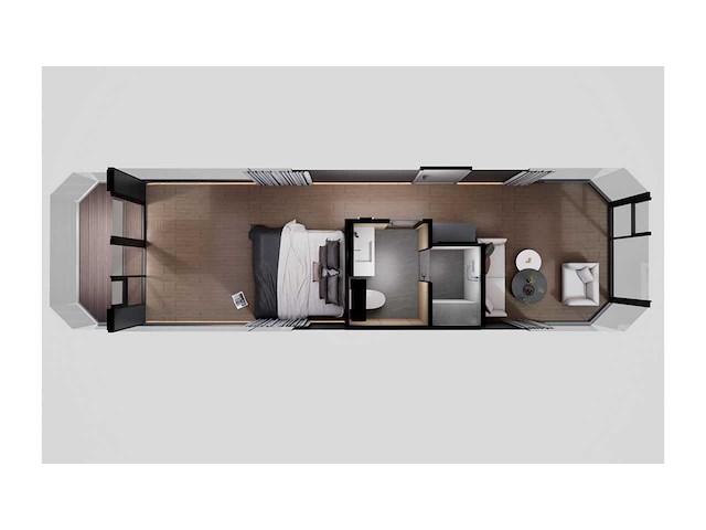 Greenverso x118 11,8x3,3 m tiny house / space woning / capsule woning / chalet - afbeelding 8 van  73