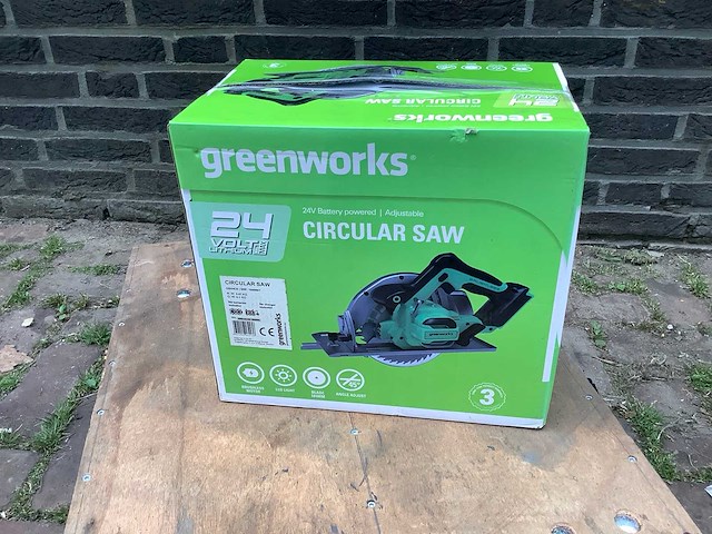 Greenworks gd24 accu cirkelzaag - afbeelding 2 van  3