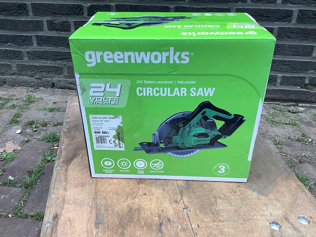 Greenworks gd24 accu cirkelzaag - afbeelding 2 van  2