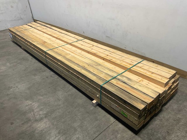 Grenen balk 450x12.5x7.5 cm (30x) - afbeelding 2 van  6