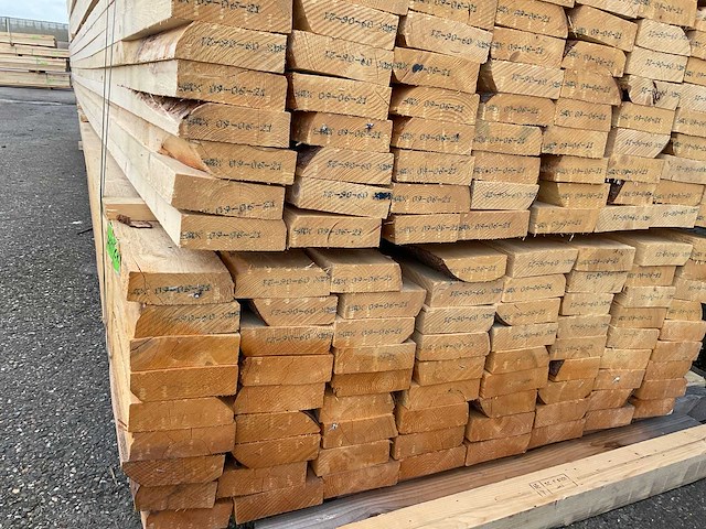 Grenen balk 500x12,5x4 cm (35x) - afbeelding 3 van  4
