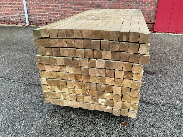 Grenen balk geïmpregneerd 210x8.8x8.8 cm (75x) - afbeelding 3 van  5