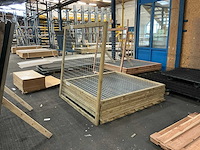 Grenen betonijzer trellis in kader hek 180x180 cm (9x) - afbeelding 1 van  8