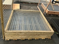 Grenen betonijzer trellis in kader hek 180x180 cm (9x) - afbeelding 2 van  8