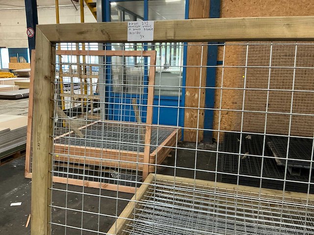 Grenen betonijzer trellis in kader hek 180x180 cm (9x) - afbeelding 6 van  8