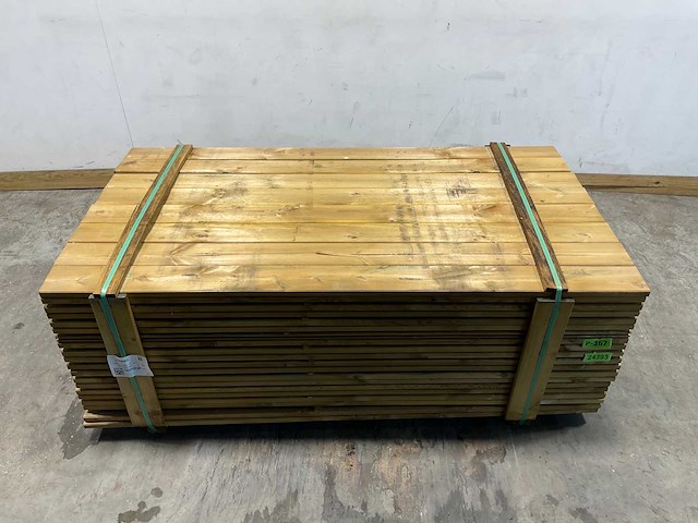 Grenen blokhut afdekplank geïmpregneerd 200x13,5x2,8 cm (160x) - afbeelding 2 van  8