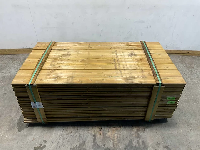 Grenen blokhut afdekplank geïmpregneerd 200x13,5x2,8 cm (160x) - afbeelding 2 van  8