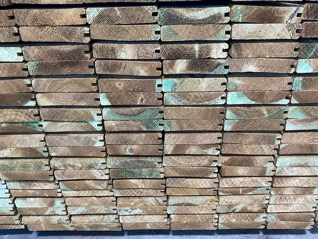 Grenen blokhut afdekplank geïmpregneerd 200x13,5x2,8 cm (160x) - afbeelding 7 van  8
