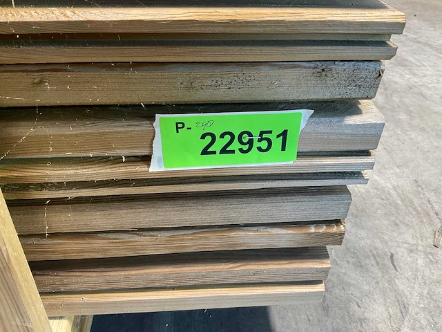 Grenen blokhutplank geïmpregneerd 200x13,5x2,8 cm (150x) - afbeelding 5 van  5