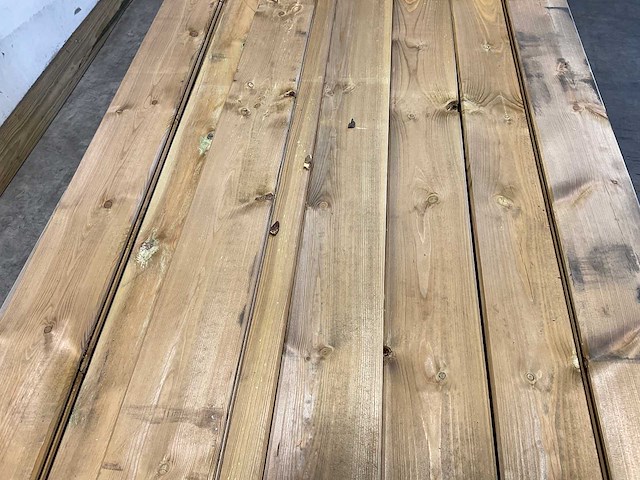 Grenen blokhutplank geïmpregneerd 200x13,5x2,8 cm (150x) - afbeelding 3 van  7
