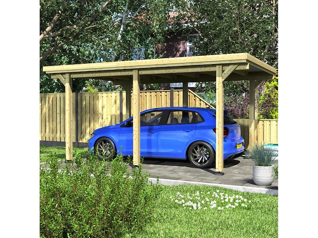 Grenen carport "condor" geïmpregneerd - 512x322x233 cm - afbeelding 1 van  10