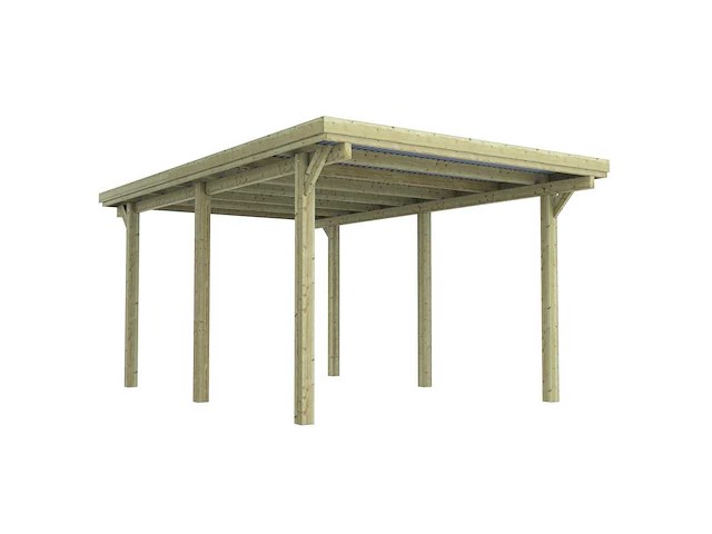 Grenen carport "condor" geïmpregneerd - 512x322x233 cm - afbeelding 5 van  10