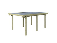 Grenen carport "condor" geïmpregneerd - 512x322x233 cm - afbeelding 3 van  9