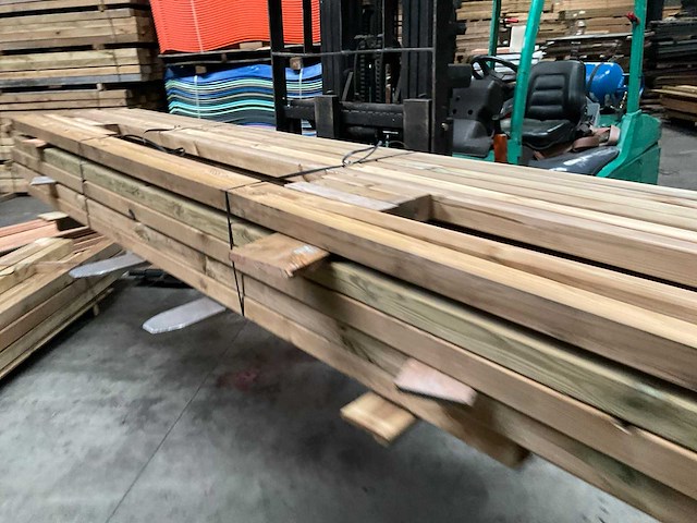 Grenen geïmpregneerd paal geschaafd 400x6,8x6,8 cm (50x) - afbeelding 3 van  10