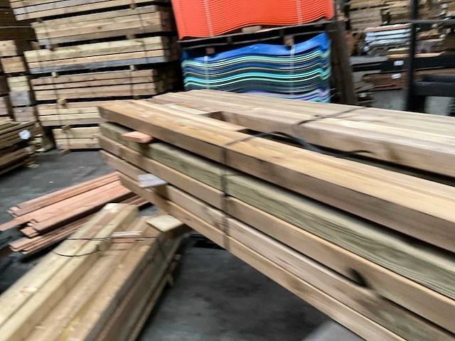 Grenen geïmpregneerd paal geschaafd 400x6,8x6,8 cm (50x) - afbeelding 4 van  10