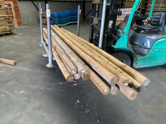 Grenen geimpregneerde ronde paal 300-500x10x10 cm (13x) - afbeelding 4 van  11