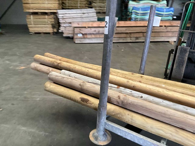 Grenen geimpregneerde ronde paal 300-500x10x10 cm (13x) - afbeelding 7 van  11