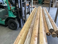 Grenen geimpregneerde ronde paal 300-500x10x10 cm (13x) - afbeelding 11 van  11