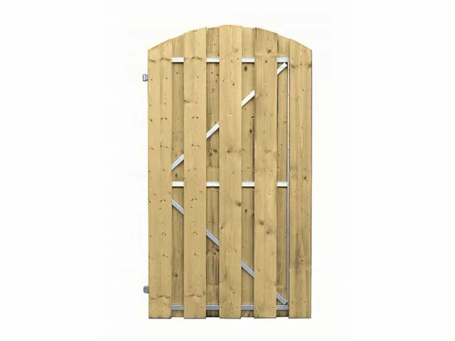 Grenen geïmpregneerde toog met stalen frame - 180x100 cm - afbeelding 1 van  1