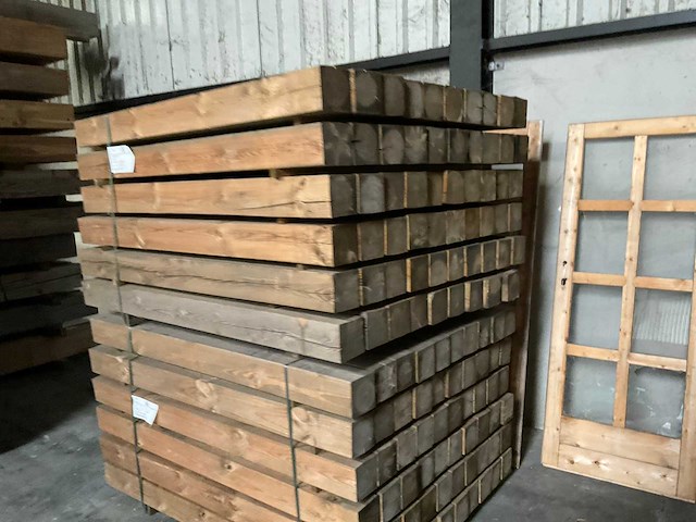 Grenen geïmpregneerde tuinpaal 155x12x12cm (10x) - afbeelding 2 van  4