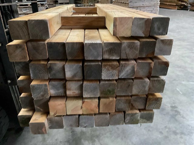 Grenen geïmpregneerde tuinpaal 195x8,8x8,8 cm (50x) - afbeelding 8 van  8