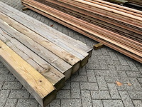 Grenen geïmpregneerde tuinpaal 30x14x14 cm (5x) - afbeelding 2 van  14