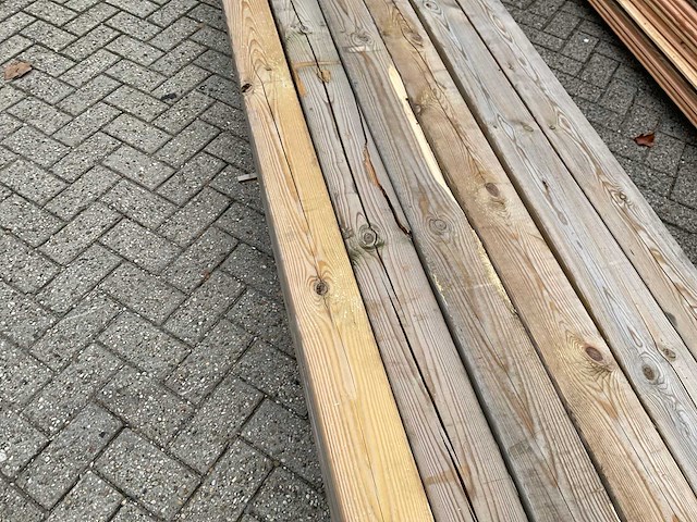 Grenen geïmpregneerde tuinpaal 30x14x14 cm (5x) - afbeelding 6 van  14