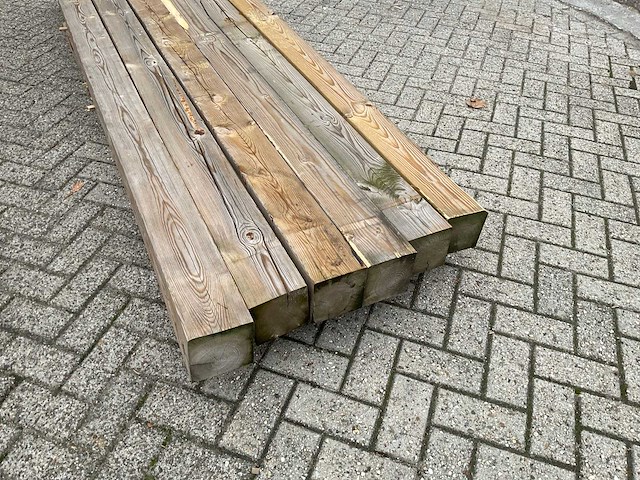 Grenen geïmpregneerde tuinpaal 30x14x14 cm (5x) - afbeelding 7 van  14