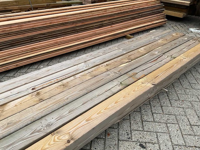 Grenen geïmpregneerde tuinpaal 30x14x14 cm (5x) - afbeelding 9 van  14