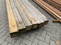 Grenen geïmpregneerde tuinpaal 30x14x14 cm (5x) - afbeelding 3 van  14