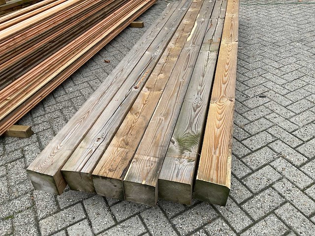 Grenen geïmpregneerde tuinpaal 30x14x14 cm (5x) - afbeelding 8 van  14