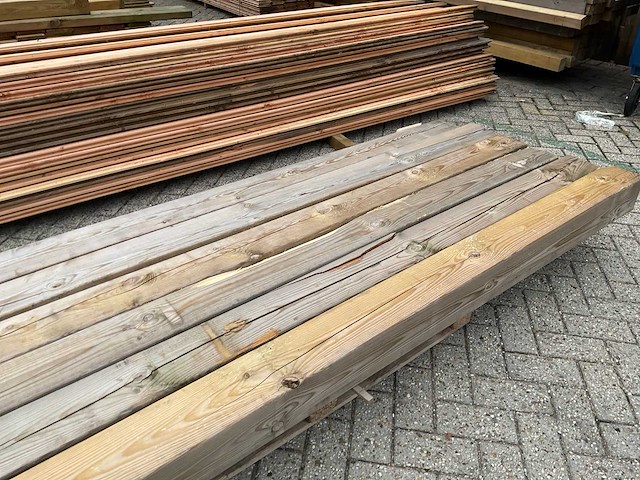 Grenen geïmpregneerde tuinpaal 30x14x14 cm (5x) - afbeelding 10 van  14