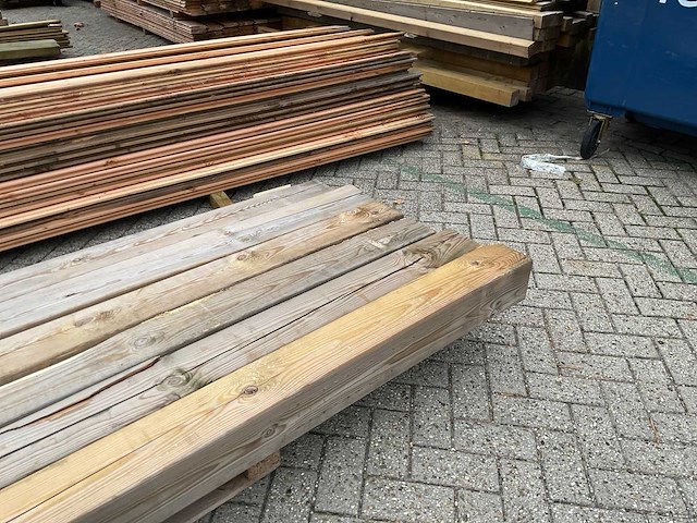 Grenen geïmpregneerde tuinpaal 30x14x14 cm (5x) - afbeelding 11 van  14