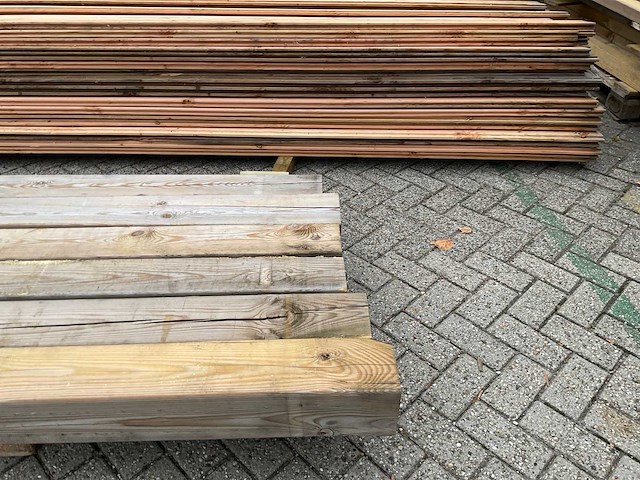 Grenen geïmpregneerde tuinpaal 30x14x14 cm (5x) - afbeelding 13 van  14